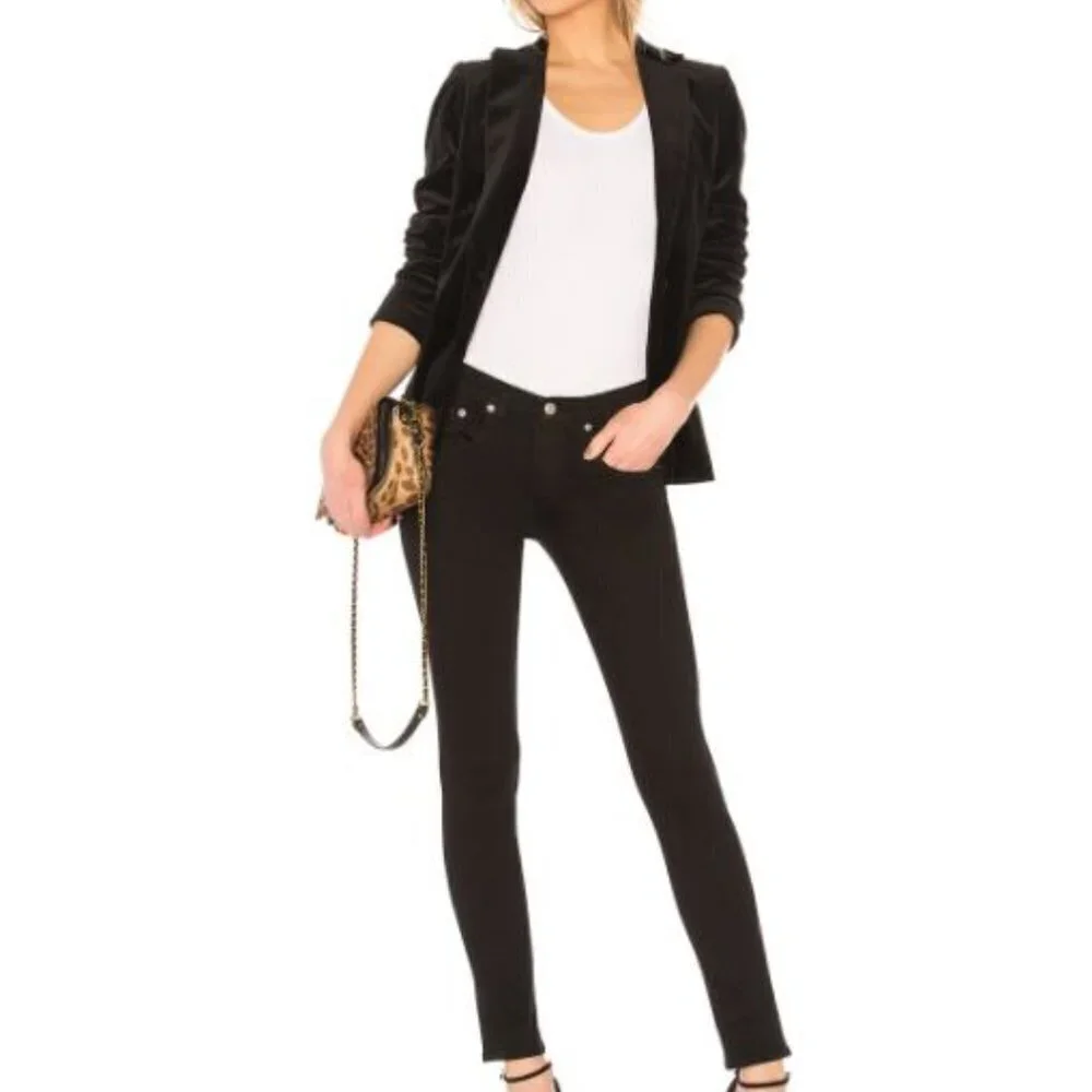 30. Rag & Bone Women Black Midrise Skinny Ankle Denim Jeans Size 26